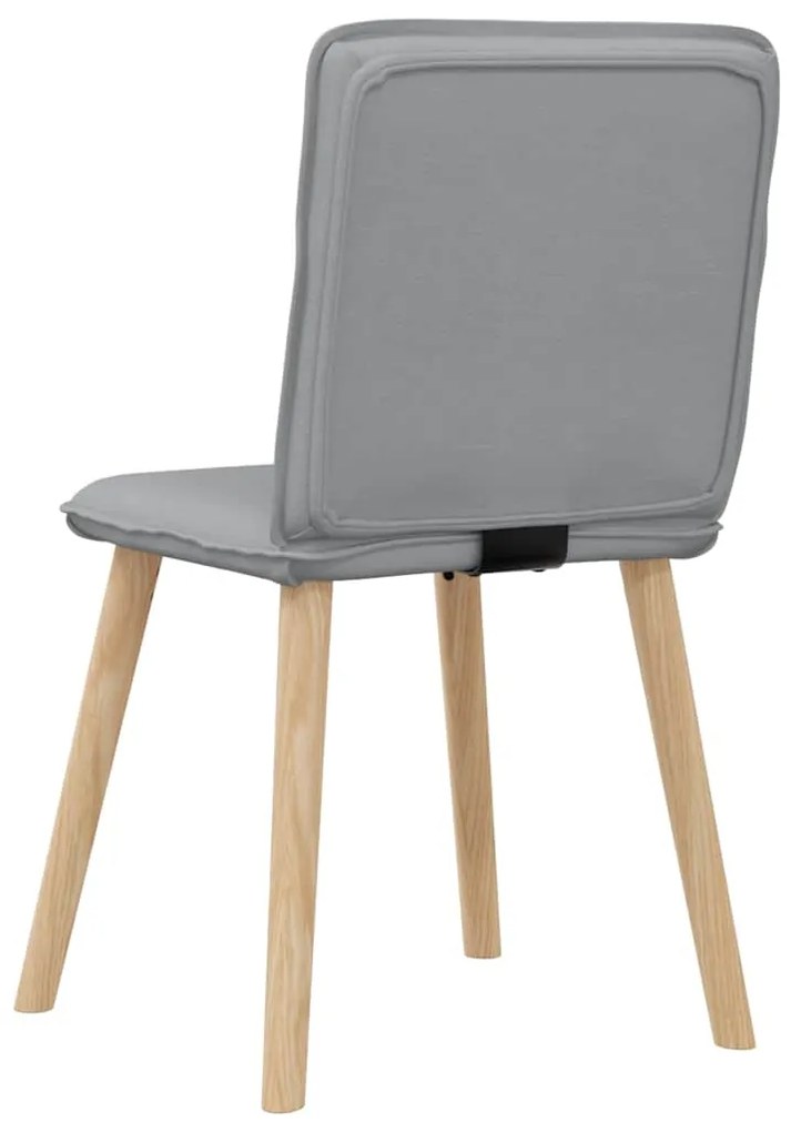 Cadeiras de jantar 4 pcs tecido cinzento-claro