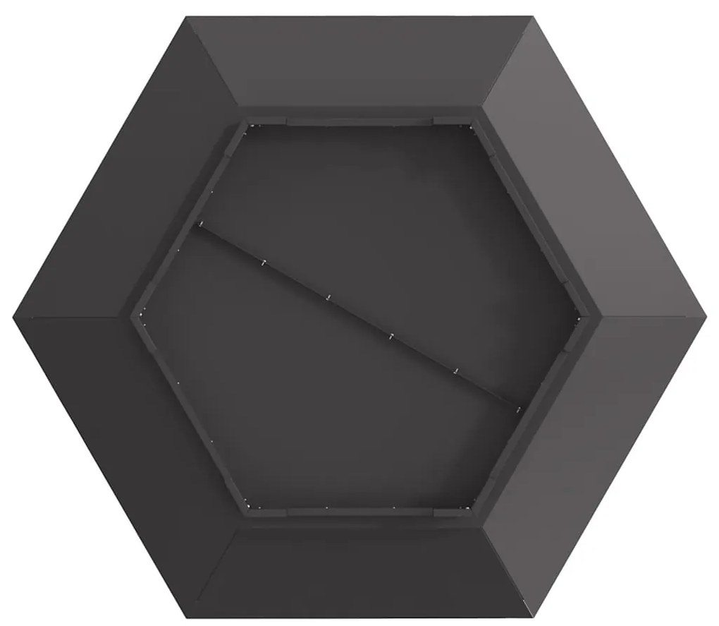 Fogueira Hexagonal vidaXL Preta 100x100x28 cm Aço