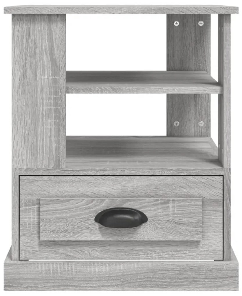 Mesa de apoio 50x50x60 cm derivados de madeira cinzento sonoma