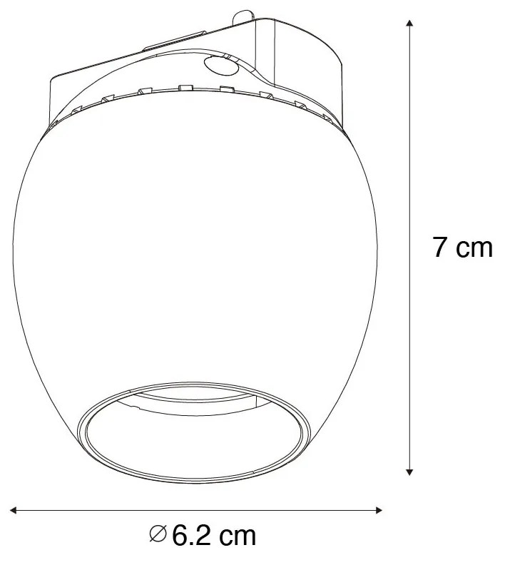 Foco Moderno Preto para Sistema de Trilho Monofásico 6W 3000K - Magnetic Zagaye