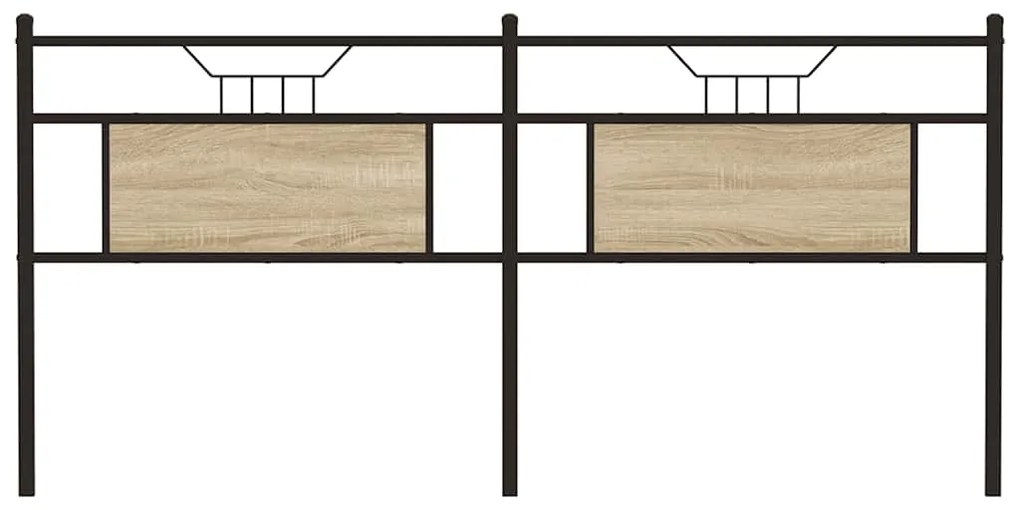Cabeceira de cama 180 cm derivados madeira/aço carvalho sonoma