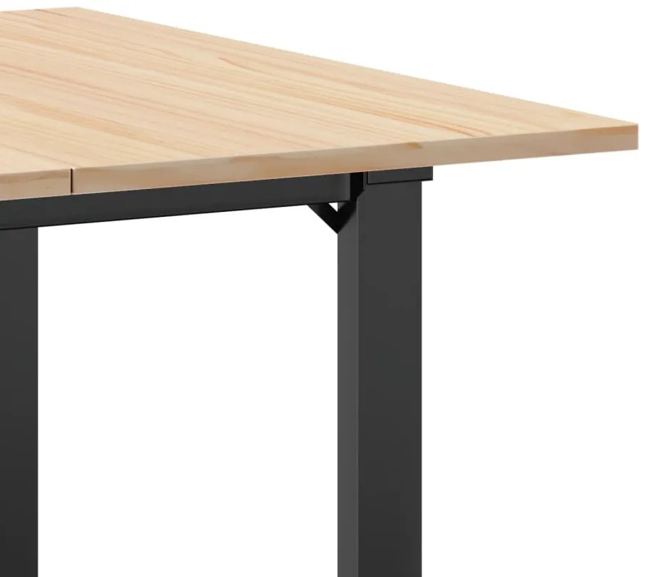Mesa de jantar estrutura em O 80x80x75 cm pinho e aço