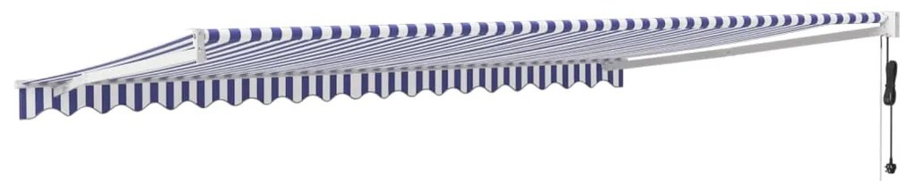 Toldo retrátil automático 5x3 m azul e branco