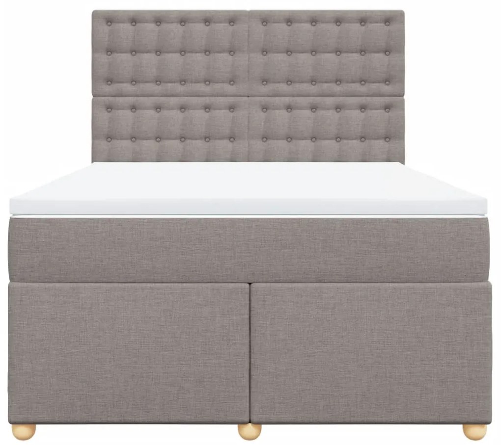 Cama com molas/colchão 140x200 cm tecido castanho-acinzentado