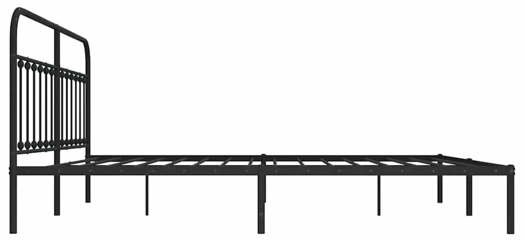 Estrutura de cama com cabeceira 193x203 cm metal preto