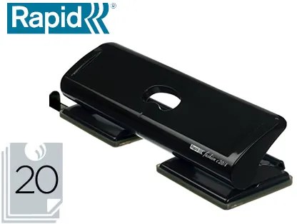 Furador Rapid Fashion Fc20/4 Metalico Cor Preta 4 Puncoes Capacidade 20 Folhas