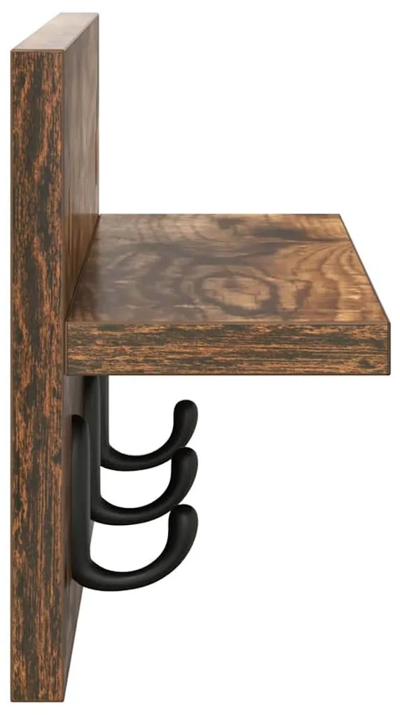 Cabideiro de Parede Carvalho fumado 40 x 10.5 x 18 cm