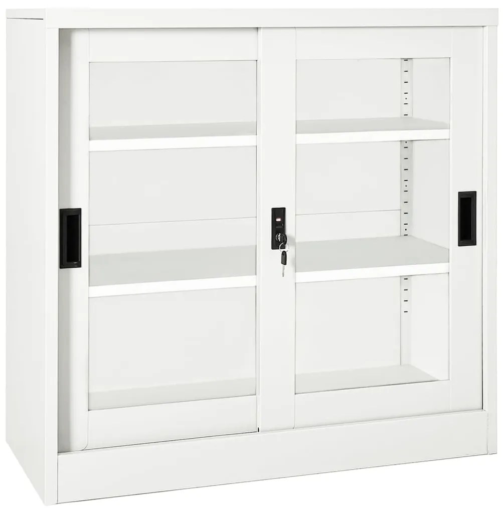Armário com porta deslizante aço 90x40x90 cm branco
