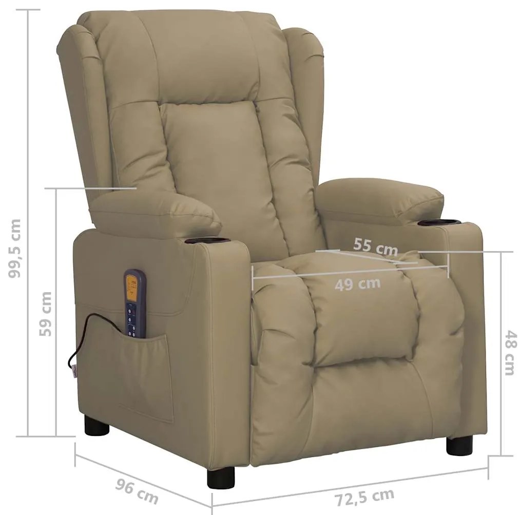 Cadeira de massagens couro artificial cappuccino