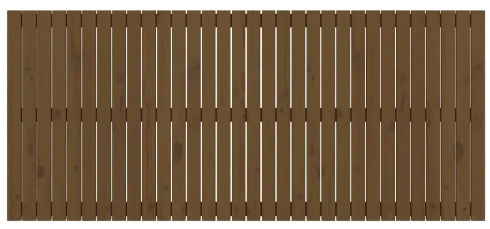 Cabeceira de parede 204x3x90 cm pinho maciço castanho-mel