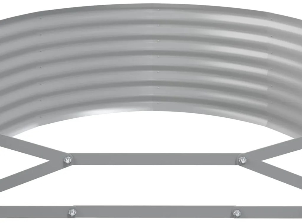 Canteiro elevado jardim 507x100x36 aço revestido a pó cinzento