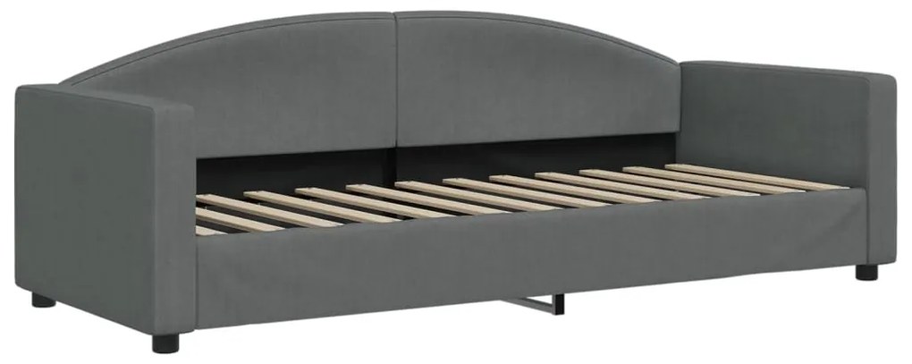 Sofá-cama c/ gavetão e colchões 80x200cm tecido cinzento-escuro