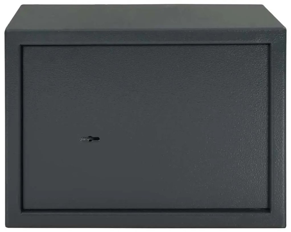Caixa Segura com Fechadura de Chave Cinza Escuro 25x35x25 cm Aço