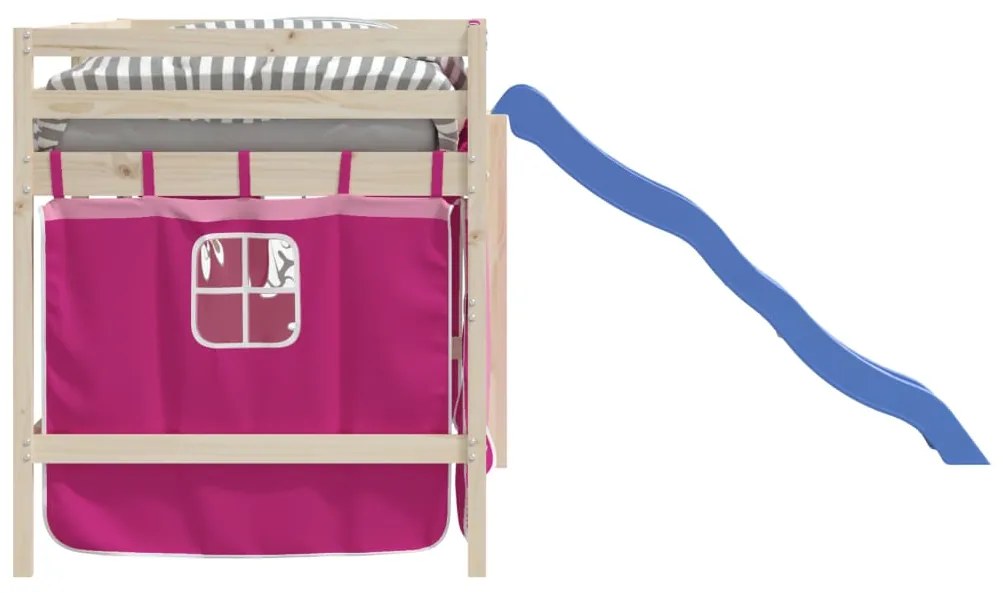 Cortinas para cama elevada poliéster rosa