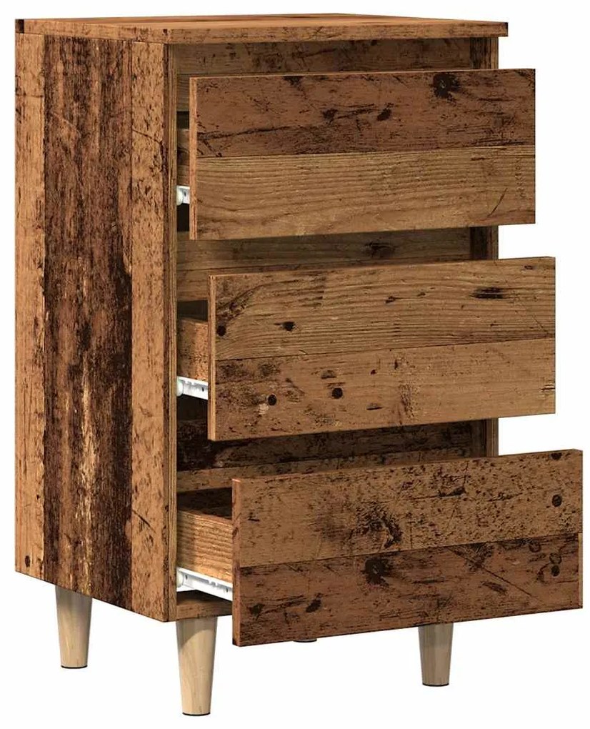 Mesa de cabeceira madeira velha 40x35x69 cm madeira trabalhada