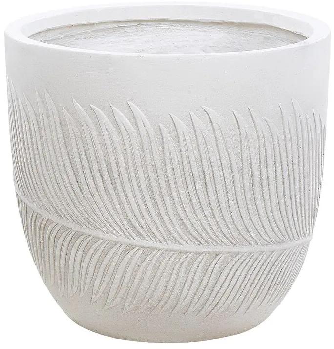 Vaso para plantas em fibra de argila branca creme 35 x 35 x 33 cm FTERO Beliani