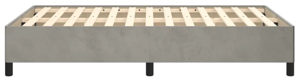 Estrutura de cama sem colchão cinza claro Veludo