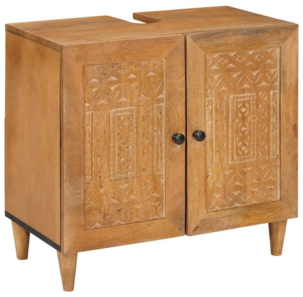 vidaXL Armário de Banheiro com porta Marrom Claro 62 x 33 x 58 cm