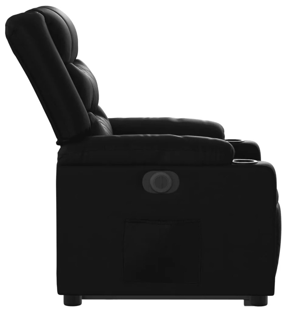 Poltrona reclinável elevatória elétrica couro artificial preto