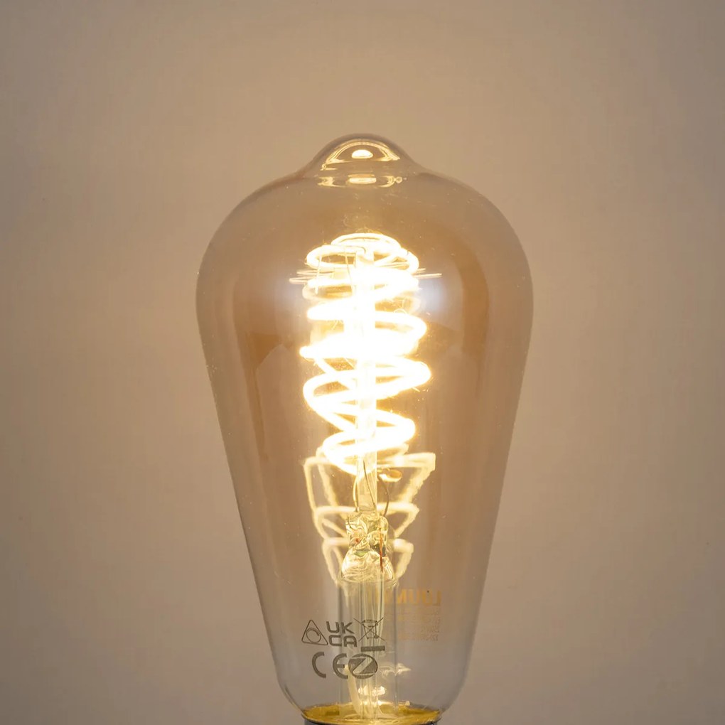 Conjunto de 3 lâmpadas LED E27 reguláveis inteligentes ST64 4,9W 320 lm 2500K Incl. Hub Inteligente Zigbee