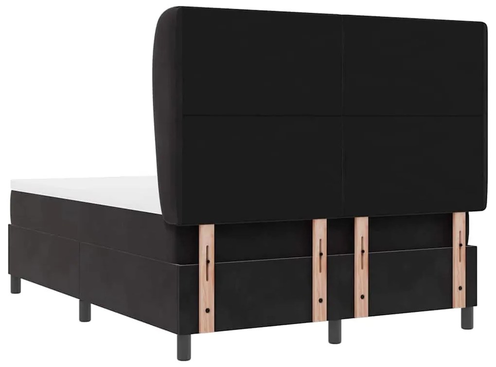 Cama Box com Colchão Preta 160x200 cm em Veludo