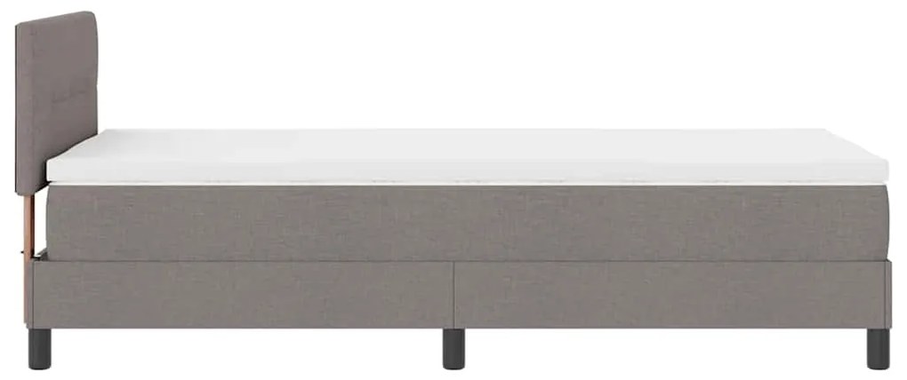 Cama Box com Colchão &amp; LED Taupe 80x200 cm Tecido