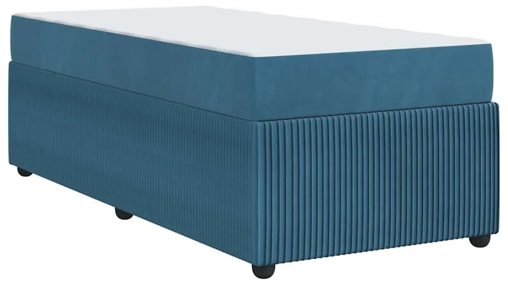 Estrutura de cama com colchão Outros Azul 90 x 190 cm Veludo