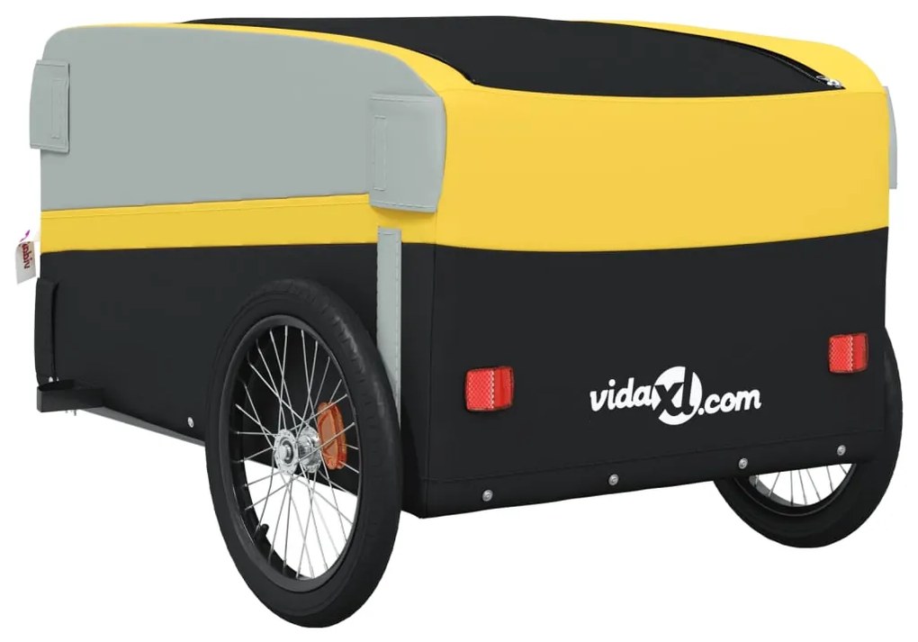 Reboque para bicicleta 45 kg ferro preto e amarelo