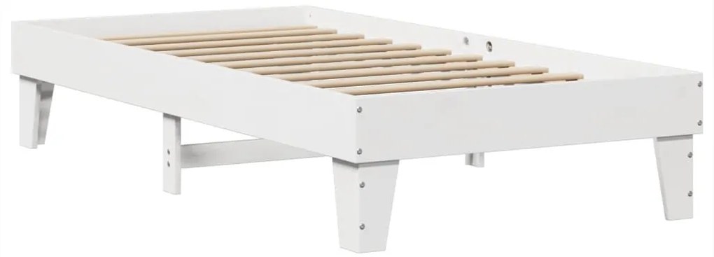 Cama sem colchão 90x200 cm madeira de pinho maciça branco