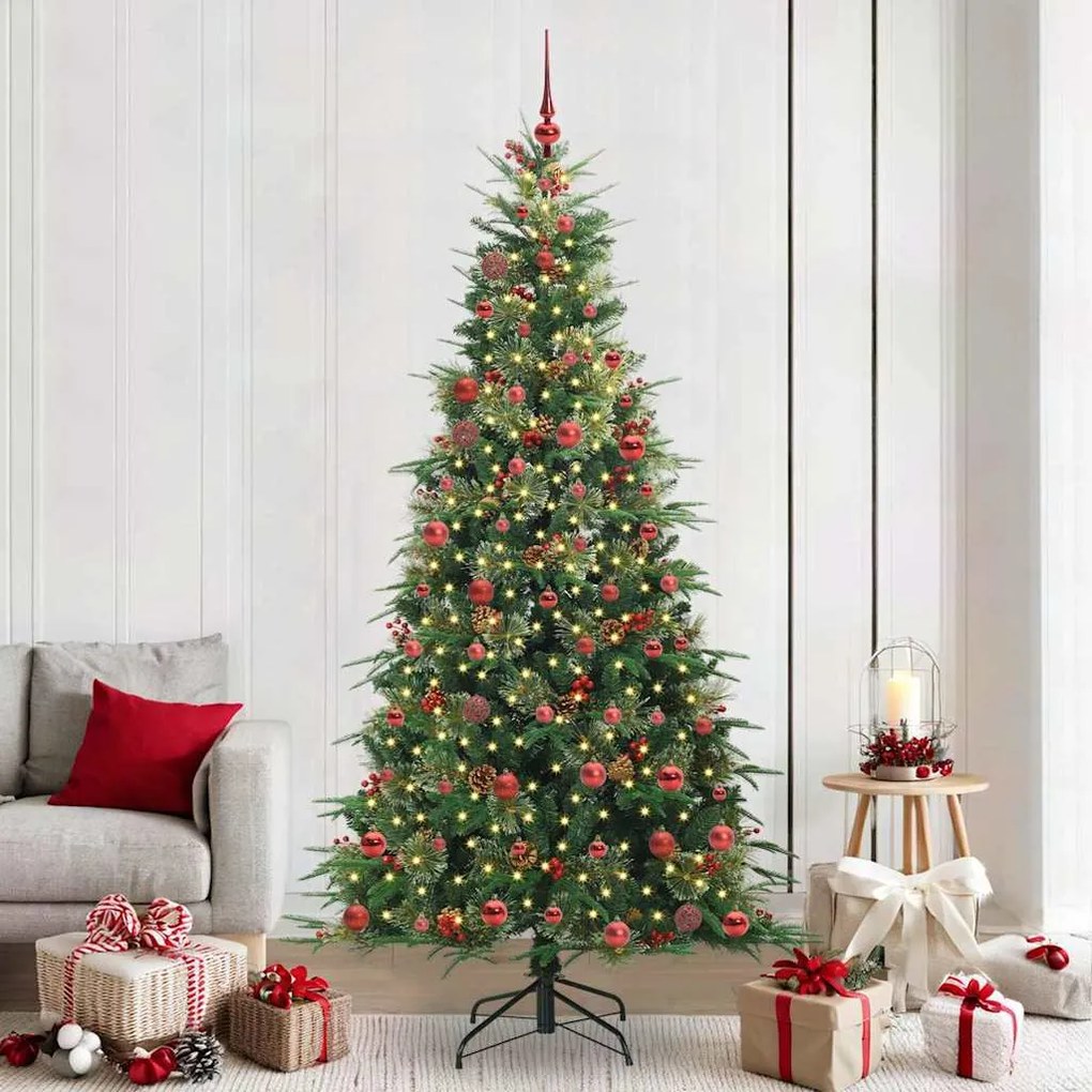 vidaXL Árvore de Natal Articulada Artificial Verde 210 cm PE e PVC