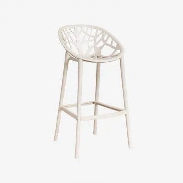Pack De 4 Bancos Altos Em Polipropileno Ores Tapioca Bege & ↑75 Cm - Sklum