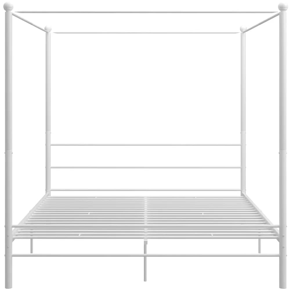 Estrutura de cama com dossel 180x200 cm metal branco