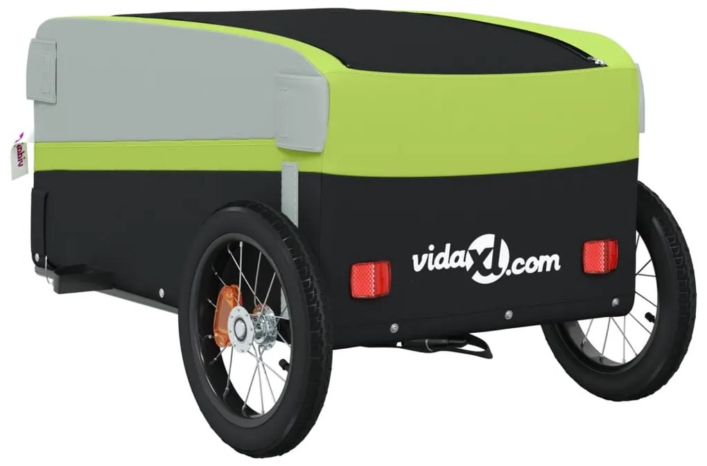Reboque para bicicleta 30 kg ferro preto e verde