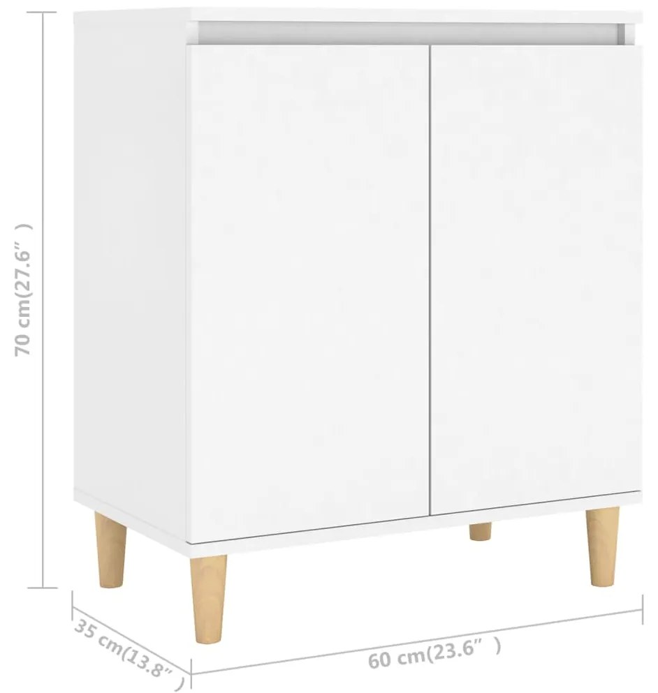 Aparador Thauan de 60cm - Branco Mate - Design Escandinavo