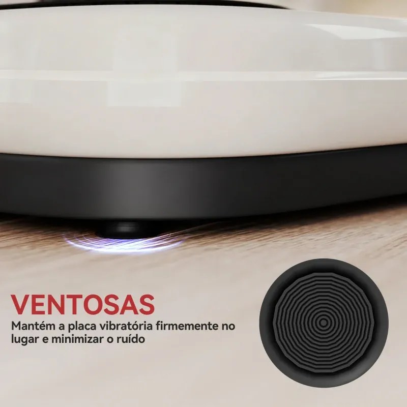 Plataforma Vibratória 50 Velocidades 3 Programas com Ecrã LED com Controlo Remoto Bandas Elásticas 52x34x14 cm Preto e Branco