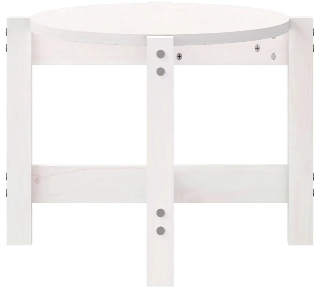 Mesa de centro 87x48x35 cm madeira de pinho maciça branco
