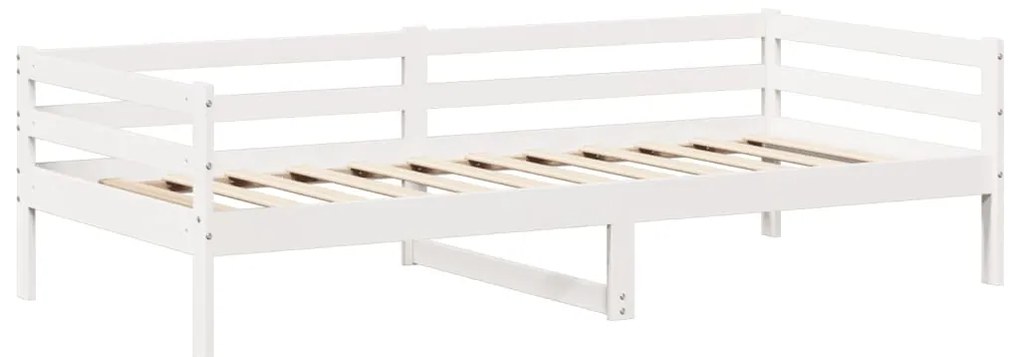 Conj. sofá-cama e banco c/ telhado 90x200cm pinho maciço branco