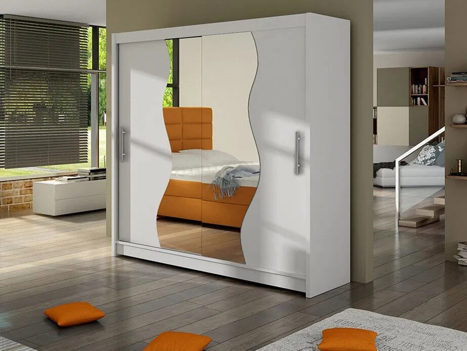 Roupeiro Closico Area, Branco, 215x180x58cm, 151 kg, Portas para roupeiro: Deslizante, Número de prateleiras: 5, Número de prateleiras: 5