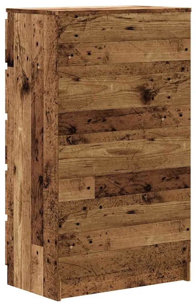 Cómoda com 5 Gavetas - 60x36x103 cm - derivados madeira - madeira velh