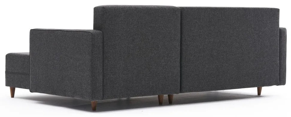Sofá-cama de canto Aydam – Antracite – 215x80x150 cm