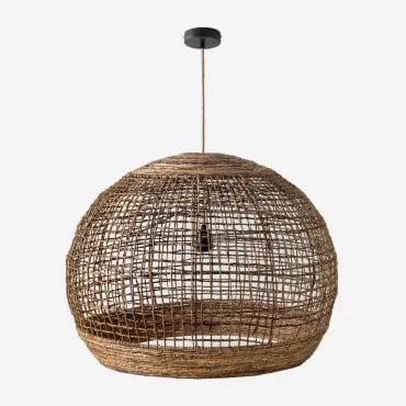 Lâmpada De Teto Udane Natural - Preto & Ø80 Cm Udane - Sklum