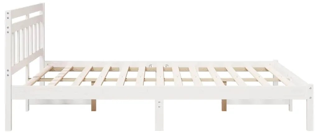 Estrutura da Cama Branco 160 x 200 cm Madeira de pinho maciça