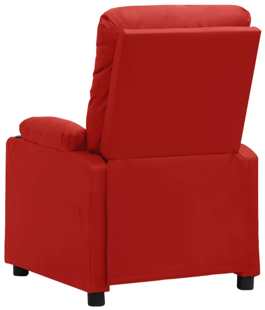 Poltrona massagens elevatória couro artificial vermelho tinto