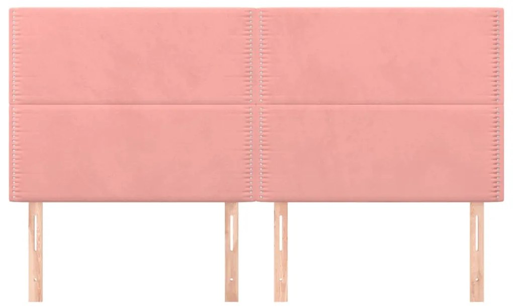 Cabeceira de cama 4 pcs veludo 80x5x78/88 cm rosa