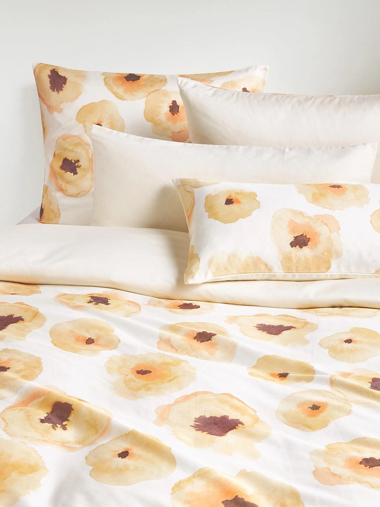 Capa de edredão em cetim de algodão com padrão floral Fiorella