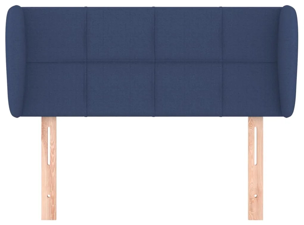 Cabeceira de cama c/ abas tecido 83x23x78/88 cm azul