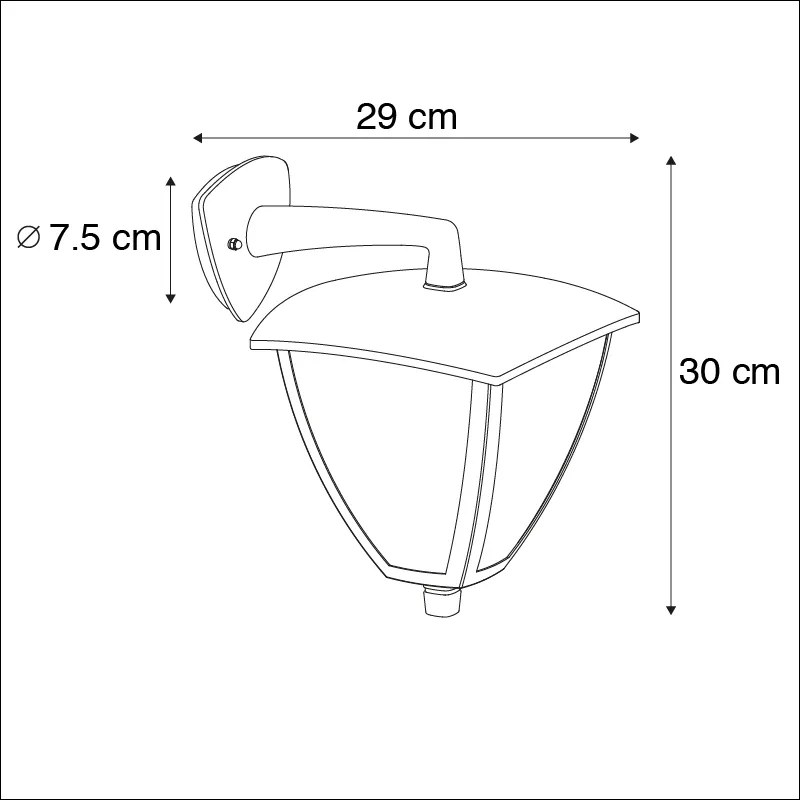 Lanterna externa clássica com parede cinza escuro IP44 - Platar Moderno