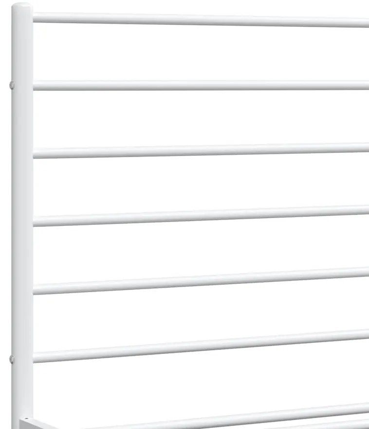 Estrutura de cama com cabeceira 193x203 cm metal branco