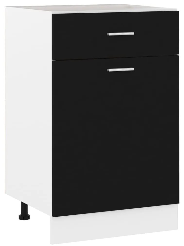 801221 vidaXL Armário inferior c/ gavetas 50x46x81,5cm contraplacado preto