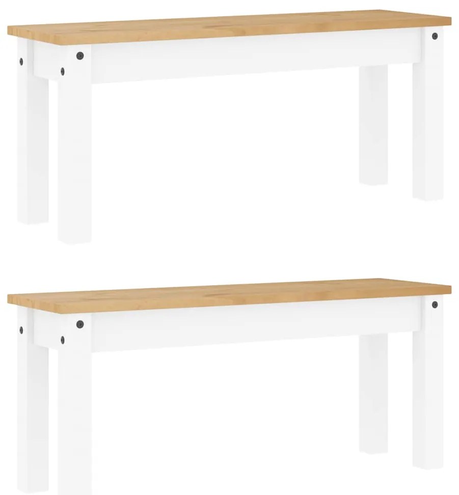 3 pcs conjunto de jantar Panama madeira pinho maciça branco